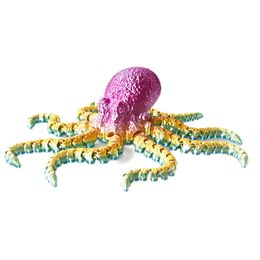 Cross Border 3D -printen Octopus beweegbaar gewrichtspeelgoed octopus verzamelbare octopus vissen tank ornamenten octopus