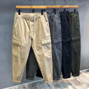 Grensoverschrijdende katoenen broek heren herfst bundel voeten overalls casual broek voor heren losse Koreaanse versie van de trend van de negen divisie van de arbeidsproblemen mannen