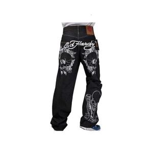 Jeans pour hommes, motif gothique, commerce électronique transfrontalier, Y2K, rétro, hip-hop, ample, Style Punk, Harajuku