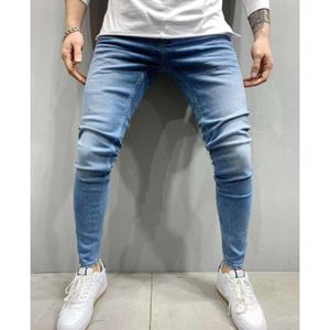 Jeans masculins brodés européens et américains cross frontaliers avec des larmes de genoux de petit pantalon étranger