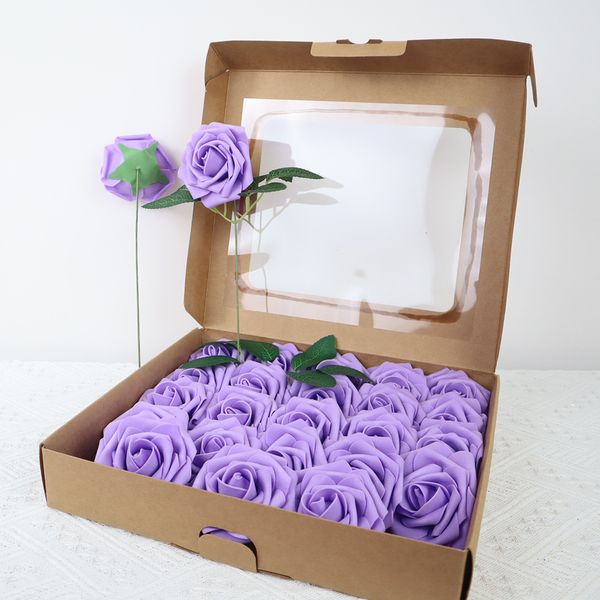 Caja de regalo europea transfronteriza con espuma Pe Rrose con poste Novia con canasta de flores Arreglo floral al por mayor