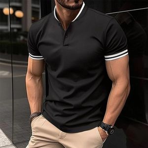 Grensoverschrijdende modemannen knop T-shirt Henry kraag comfortabele sport vrije tijd multi-kleuren Europese en Amerikaanse trendmannen