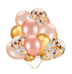 12 pouces Transparent Magic Rose Gol Balloon Magic Electrostatic Confetti Balloon Gold Sequin Ballons
