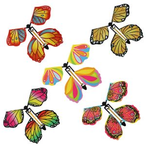 Cross-Border Hot Model Magic Clockwork Flying Butterfly Surprise Box Magic Bookmark Rubberm Band Magic Fairy Flying Toy Gift