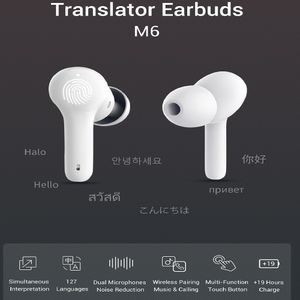 Vente chaude transfrontalière M6 casque de traduction Bluetooth intelligent prend en charge la traduction multi-pays de 127 langues casque Bluetooth