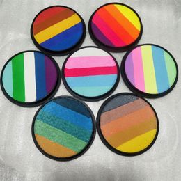 Vente chaude transfrontalière Nouvelle boîte ronde 20G Rainbow Strip Face Couleur Couleur d'eau à base de pigment facial multicolore Peste de corps en option