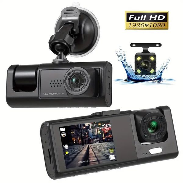 Transfrontalier vente chaude voiture trois caméra enregistreur de conduite image inversée vision nocturne remplir 1080P trois lentilles enregistreur de voiture pièces automobiles voiture dvr