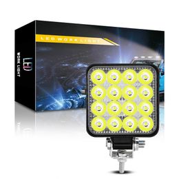 Nieuwe mini vierkante 16-lichts 48W auto LED-werklamp, off-road motorfiets gemodificeerde schijnwerpers