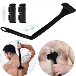 Rasoir arrière manuel pour hommes, transfrontalier, pliable, à manche long, tondeuse pour le corps, 240124