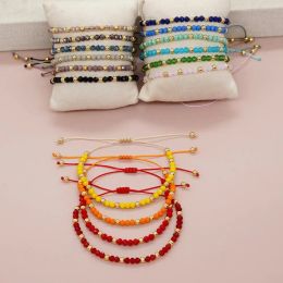 Cross Border Minimalist Original Design, Light Luxury Style Bracelet, Copper Perle, Rainbow Crystal Perle, Ajustement en gros WO