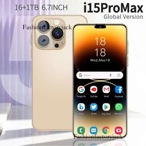 Cross Border Mobile I15 Pro Max 6,8 pouces à haute définition Grand écran 5 millions de pixels Téléphone tout-en-un 16 Go + 1 To