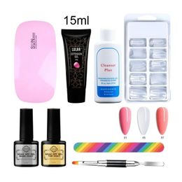 Cross Border Nail Enhancement Extension Gel Set 15ml Crystal Phototherapy Extension Gel Nail Enhancement Tool Paperless Holder S