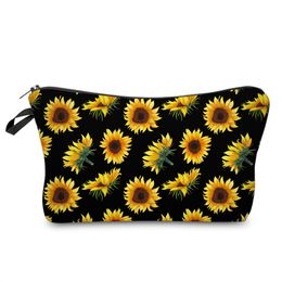 Grensoverschrijdende nieuwe Amazon Hot-Selling Sunflower Cosmetic Bag Multifunctionele dames Dumpling cosmetische tas opslagtoilettas