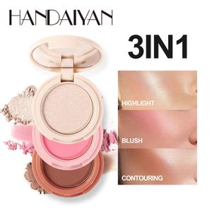 Cross Brorder New Han Daiyan Handaiyan High Gloss Powder Blusher Shadow Shombrening Brighting Facelift Plate trois en une couleur maquillage en gros en gros