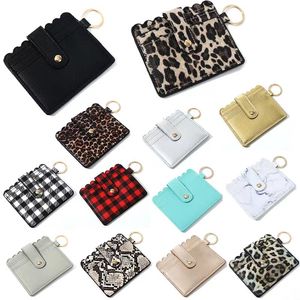 Kruisgrens Nieuw luipaardpatroon PU Lederen Key Card Bag, Europese en Amerikaanse mode Dames Zero Wallet, Bus Card Case