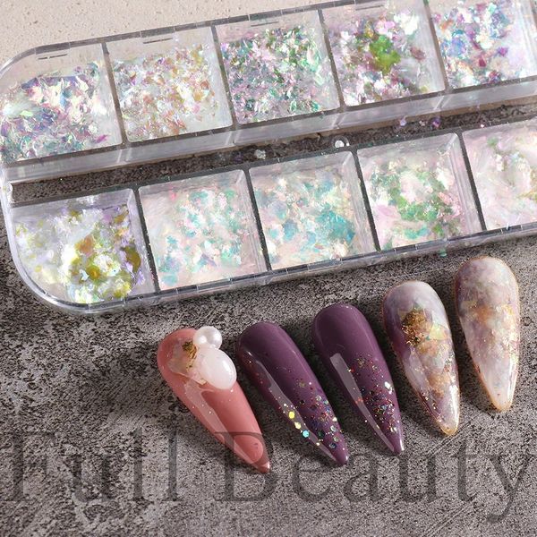 Transfrontalier nouveau nail Art paillettes poudre ins Aurora nuage brocart glace pièce magique licorne pièce ongles glace pièce ongles