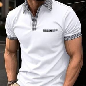 NOUVEAU POLO-POR-CHIRT T-shirt Europe et les États-Unis Summer Men Hommes à manches courtes Couleur assortie pour hommes Sports Polo