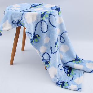 Kruisgrens gedrukt dubbelzijdige flanellen deken voor zuigelingen en kinderen, eenvoudige deken voor huisduts, zachte en comfortabele deken