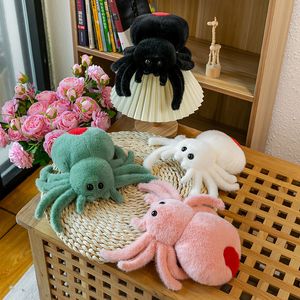 Cross Border Simulation Small Spider Doll Plush Toy Creative Red Tailed Spider Insect Pillow Doll Grab Machine Doll Groothandel