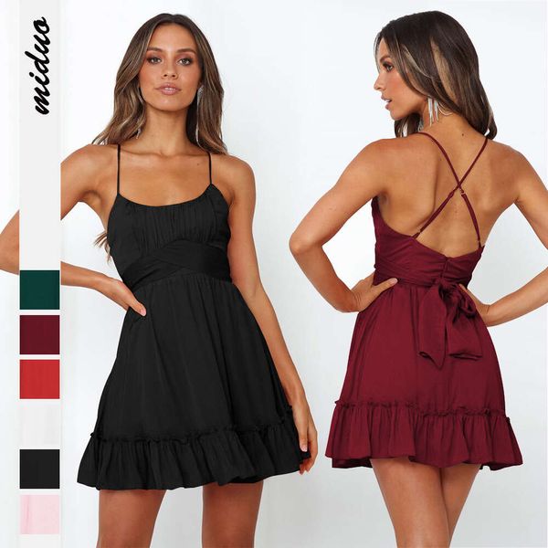 Nuevo producto de verano transfronterizo Borde con volantes de encaje Falda de niña picante Estilo de deseo puro Vestido de tirantes para mujeres europeas y americanas Vestido sexy