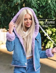 Grensoverschrijdende levering Dames Herfst en Winter Dames Mode Denim Jeans Rusland Plus Fluwelen Hooded Coat Jacket Explosion Modellen