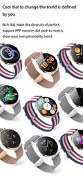 Cross-portant T8 Femelle Ultra-Thin Smart Call Watch 1.3 -in Amol Écran de fréquence cardiaque Cadre de la fréquence cardiaque Surveillance de la pression artérielle Bluetooth Watch Ring