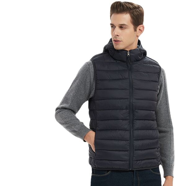 Chaleco cruzado de invierno para hombre, Chaqueta de algodón con capucha, chaleco para hombre, chaleco de algodón con hombros hacia abajo, chaqueta cálida de algodón, chaqueta al por mayor