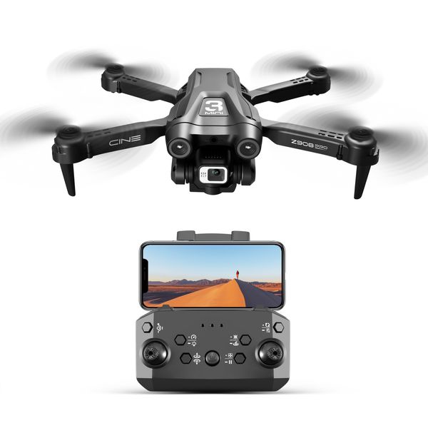 Drone Z908Pro transfrontalier électrode 4K double caméra double caméra aérienne quatrième dispositif de vol positionnement du courant léger évitement d'obstacles sur trois côtés