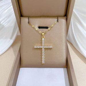 Kruisdiamant ketting mooie jubileum cadeau ontwerper ketting luxe dames kettingen