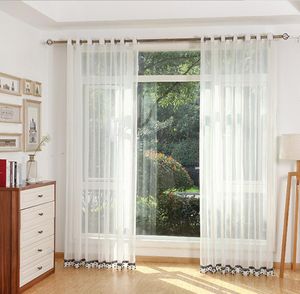 Rideaux transparents croix gaze fenêtre assortiment coton lin matériel blanc pur salon balcon Keqiao rideau