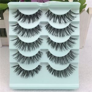 Cross desordenado Fanico Eyelash 5 pares de pestañas falsas largas naturales