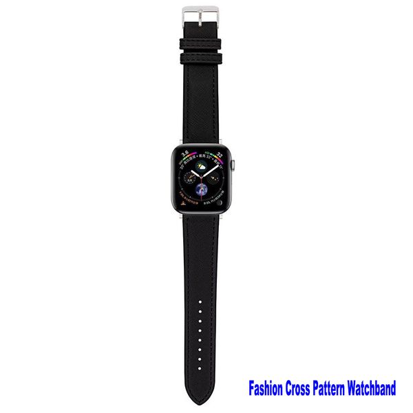 Correas de reloj de cuero con patrón cruzado para Apple Watch 8 7 6 5 4 3 2 1 SE Pulsera de cuero de negocios para iwatch 49 mm 45 mm 44 mm 42 mm 41 mm 40 mm 38 mm Correa de diseñador de moda