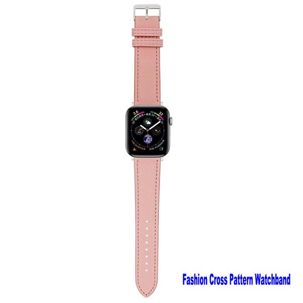 Correas de reloj de cuero con patrón cruzado para Apple Watch 49 mm 38 mm 40 mm 41 mm para iwatch 8 7 2 3 4 5 6 1 Muñeca de reemplazo suave 42 mm 44 mm 45 mm Correa de banda para mujer