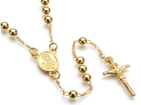 Cross Perges Perles de mode Gift 18K Real GoldPlatinum plaqué Jésus Piece crucifix Pendant Collier Femmes Men Bijoux ACC3503906