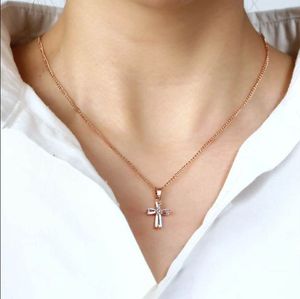 Croix pendentif colliers pour femme cristal pendentif cubique zircone sautoir Bijoux Bijoux cadeau