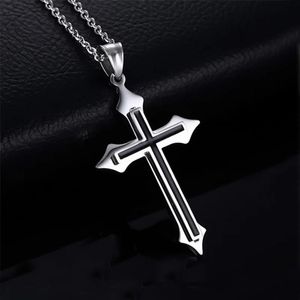 Cruz colgante collares mujeres para hombre de acero inoxidable joyería de Jesucristo para el cuello moda Navidad regalos de San Valentín para novia al por mayor