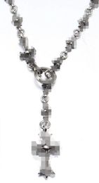 Croix Collier en Argent Hommes et Femmes Personnalité Pendentif Collier