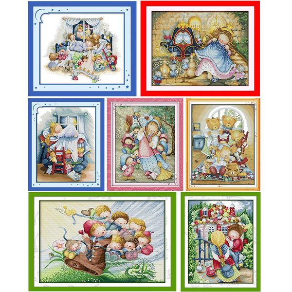 Cross-Stitch Snow White Joy Sunday Stamped Cross Kit Pattern Imprimé 14CT 11CT CONDÉ PRÉTÉ À HABIDE BRODERIE AIGINE DÉCORDE