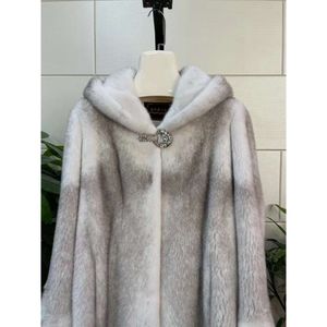 Cross Whole New 2023 Velvet Cap Long Women's Mink Coat Fur 1886