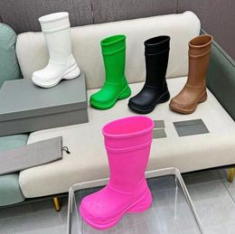 Cross Women Designer Boot Rain Boot Rubber Rain Boots Platform Knie Boots Ankle Slip-on half Pink Black Green Focalistic Luxury Jelly Waterdichte laarzen