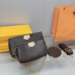 Crossbody tas ontwerper vintage drukkingsschoudertas 3-in-1 modemerk messenger tassen voor vrouwen lederen dame kleine portemonnee tote