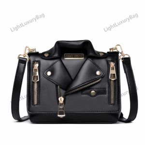 Crossbody tas luxe ontwerp hoogwaardige lederen motorfietszakken vrouwen kleding schouder klinknagel ritsjack tas tas messenger tas dames handtas