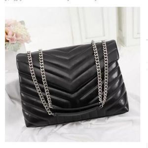 sac à bandoulière Sacs à bandoulière Sacs luxueux LOULOU Femme Designer Cuir noir Grande capacité Chaîne matelassée Messenger Sacs à main Bourse Shopping Portefeuilles Totes