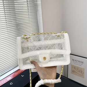 Crossbodytas Transparante Jelly Bag voor dames Klassieke kettingtassen Enkele schoudertassen Hot Season Eenvoudig en praktisch Originele kwaliteit