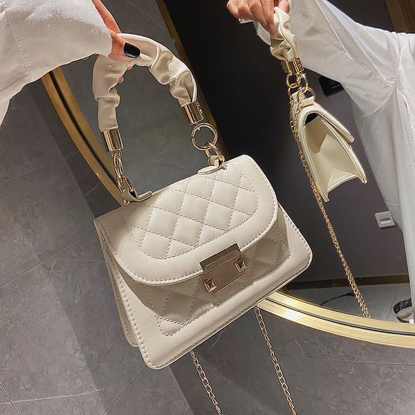 Bolsos cruzados 2022 con asa plegable, bolsos cruzados blancos de charol de piedra para mujer, bolso pequeño, Mini bolso de mano de cuero, bolso de hombro para mujer