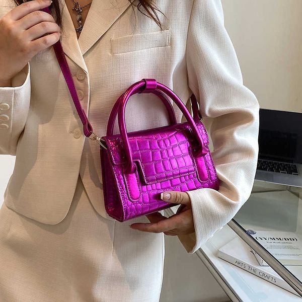 Sacs à bandoulière pour femmes Y2k Style pierre modèle sacs à main poignée supérieure courte en cuir Mini téléphone marque de luxe sac à main de fête 230308
