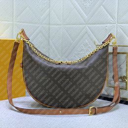 Crossbodytassen Designertassen voor dames Halve maan handtas Schoudertassen Luxe portemonnees Vintage kettingtassen Onderarm stokbroodtas Bedrukte hoornvormige crossbody Crescent Bag