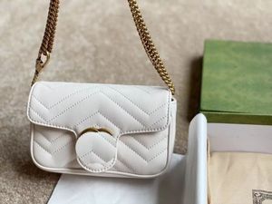 Crossbody Tassen damesleren portemonnee gouden ketting handtas pure kleur marmont mini schouder eenvoudige sfeer messenger vrouwen portemonnees 102800