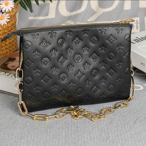 Crossbody Coussin Luxo Bolsa De Ombro De Couro De Alta Qualidade 2023 Senhora Moda Sling Bag Bolsa Preta Satchels 57790 Designer Bags