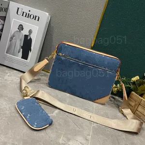 Crossbody Designer Bag Luxury Trio Messenger BAGM69443 TRIO DENIM MESIENGER TAG Eclipse Reverse Canvas 2-delige Set 3-delige lederen schoudertas met portemonnee koppeling